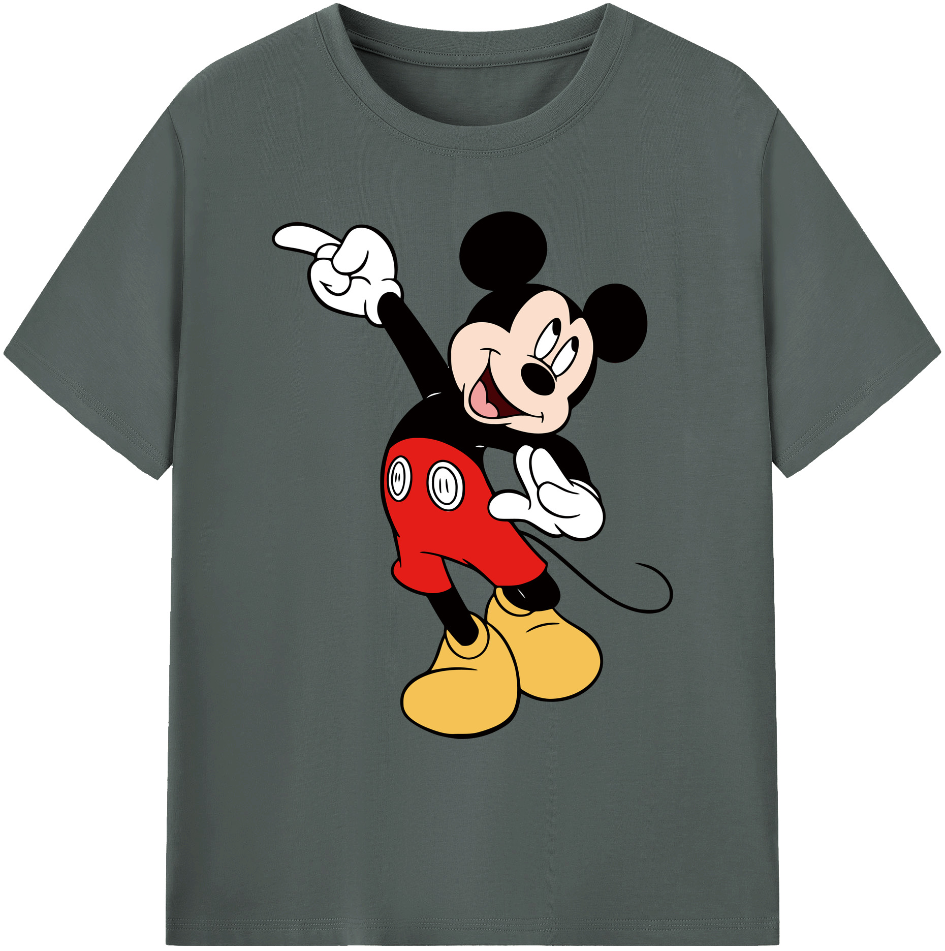 ミッキーマウス Mickey Mouse 綿100％ メンズ半袖Tシャツ｜肌触りやわらか＆通気性